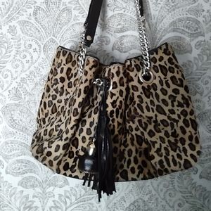Roberta Gandolfi Leopard Print Real Leather Italian Handbag